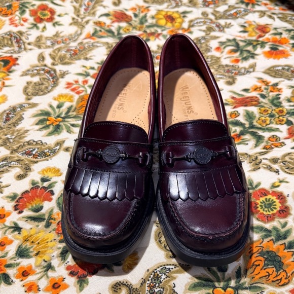 G.H. Bass & Co. Shoes - GH Bass Weejuns Burgundy Leather Kiltie Fringe Loafers Size 6 M Oxblood Shoes